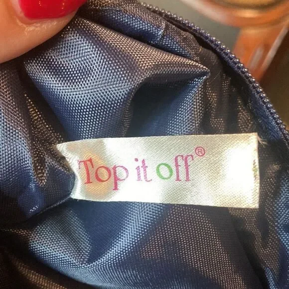 Top it Off Anchor blue and white tote bag, fair used condition - Picture 9 of 12